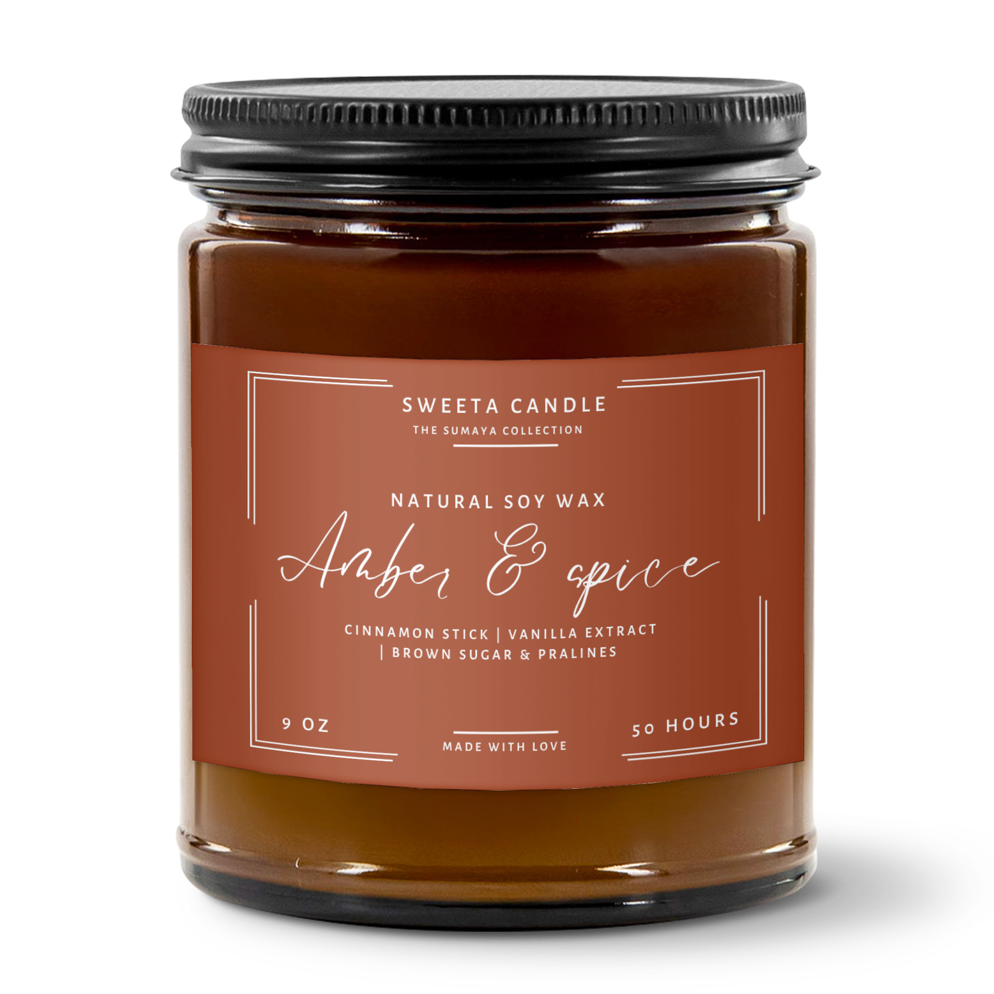 Amber + Spice Soy Candle | The Sumaya Collection