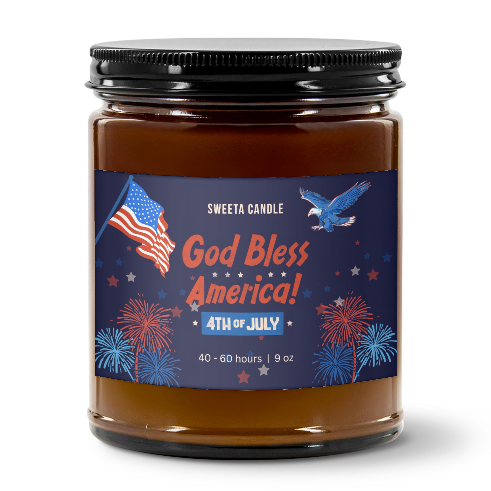 God Bless America Patriotic Soy Candle – 4th of July Edition (9 oz)