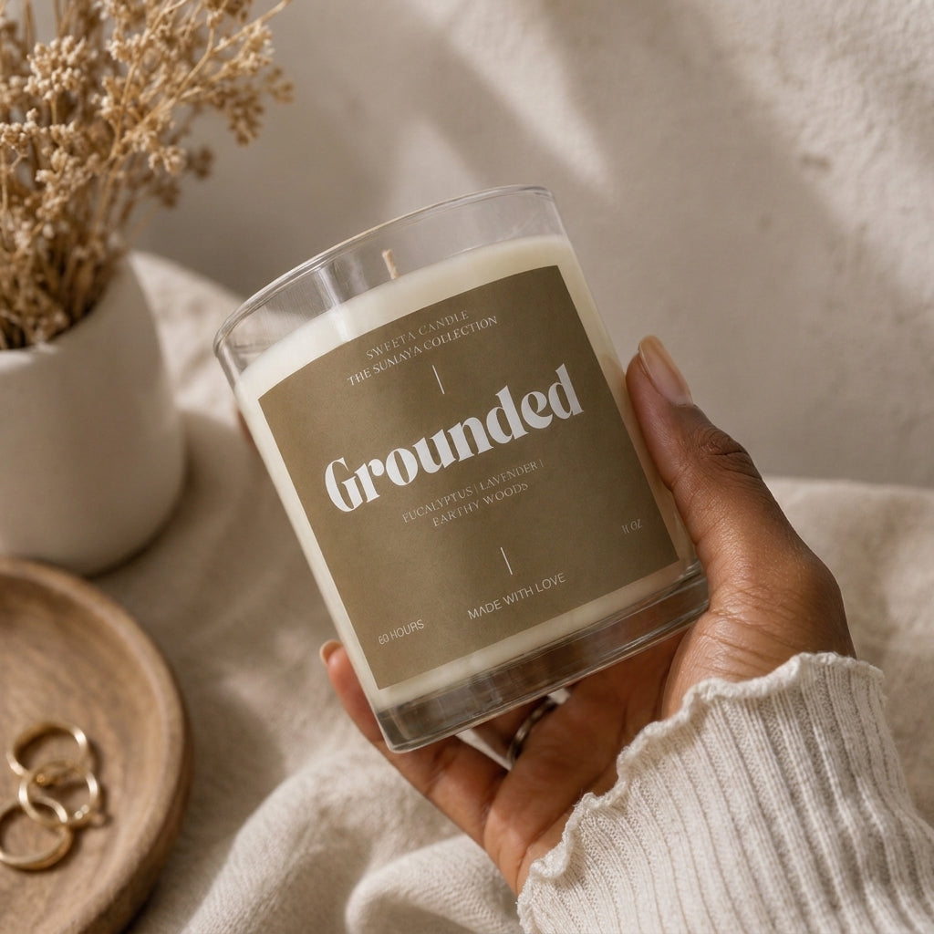 Grounded (Eucalyptus + Lavender) Luxury Scented Candle | 11oz Large Jar