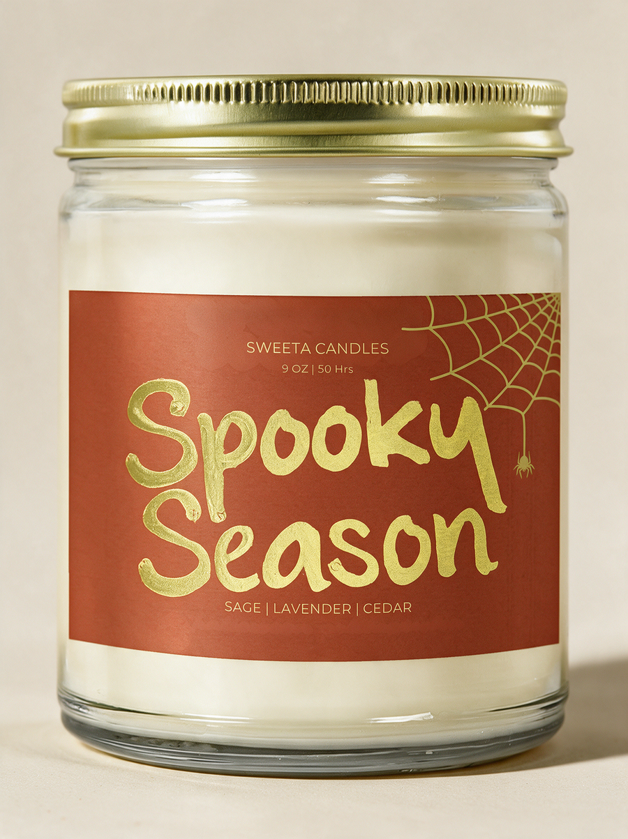 Spooky Season Soy Candle  | 9oz Clear Jar